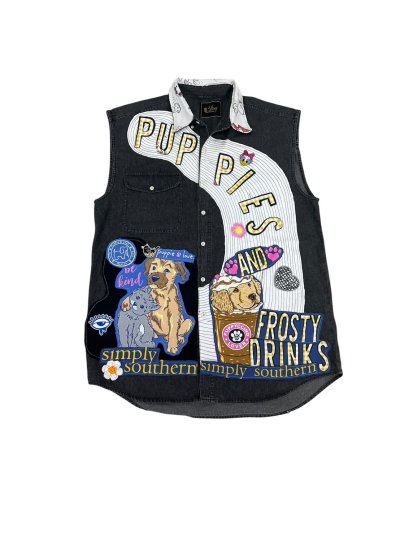 VIPER Sleeveless Denim Shirt - Puppies