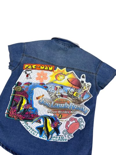 VIPER Sleeveless Denim Shirt - Sp*ngebob