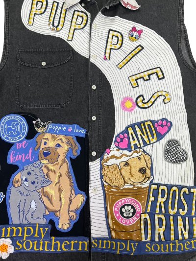 VIPER Sleeveless Denim Shirt - Puppies
