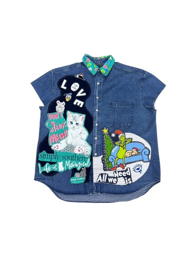 VIPER Sleeveless Denim Shirt - Life is Meowgical