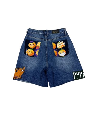 SLASHER Denim Shorts - Spooky Squad (L)