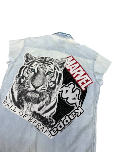 VIPER Sleeveless Denim Shirt - AUBURN