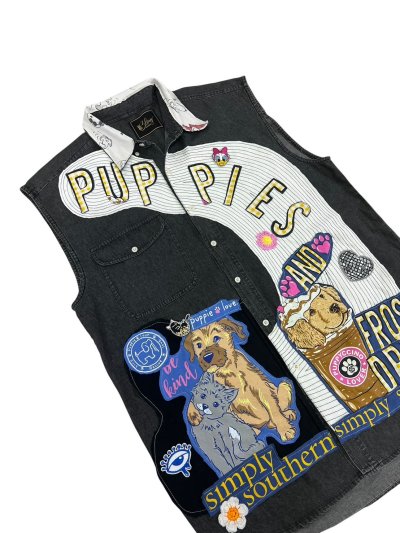 VIPER Sleeveless Denim Shirt - Puppies