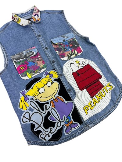 VIPER Sleeveless Denim Shirt - Pean*ts : G*rfield