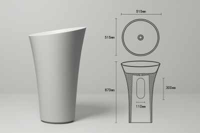 SS-5187R StoneForm™ Solid Surface Round Pedestal Basin