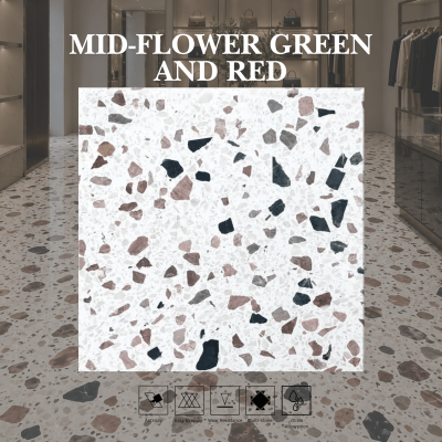 Mid-Flower Green and Red Terrazzo