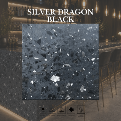 Silver Dragon Black Terrazzo