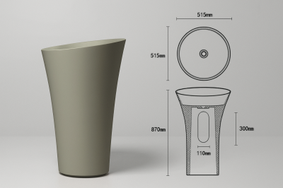 SS-5187R StoneForm™ Solid Surface Round Pedestal Basin