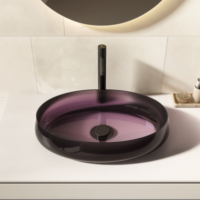 อ่างล้างหน้าเรซิ่นโปร่งใสแบบวางบนเคาน์เตอร์ LumiPure™ รุ่น RS-5812O