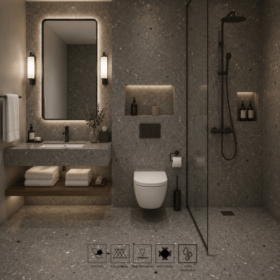 Chinese Yellow Ash Gray Terrazzo