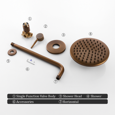 Wall-Mounted Shower Set + Antique Brass