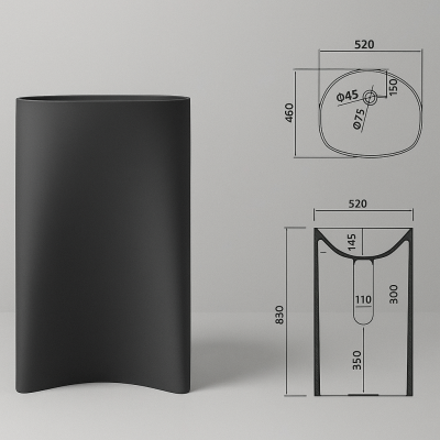 SS-5283C StoneBlend™ Artistic Solid Surface Pedestal Basin