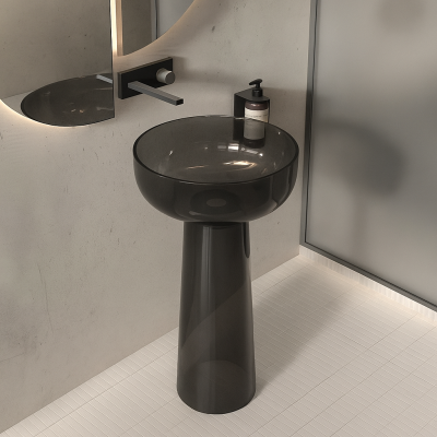 อ่างล้างหน้าเรซิ่นโปร่งใสแบบแท่นตั้งพื้น LumiStem™ รุ่น RS-4885T