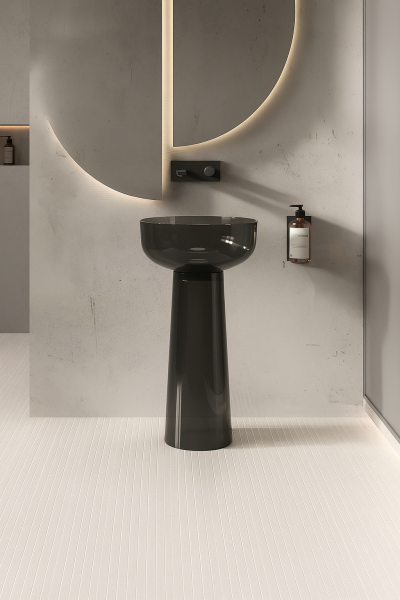 อ่างล้างหน้าเรซิ่นโปร่งใสแบบแท่นตั้งพื้น LumiStem™ รุ่น RS-4885T