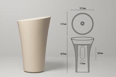 SS-5187R StoneForm™ Solid Surface Round Pedestal Basin