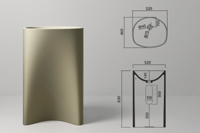 SS-5283C StoneBlend™ Artistic Solid Surface Pedestal Basin