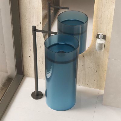 RS-850C อ่างล้างหน้าแบบแท่นเรซิ่นใส CrystalTone™ รุ่น RS-850C