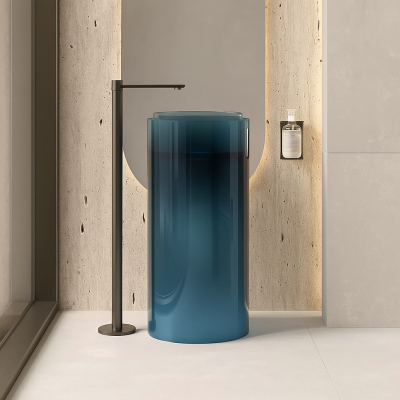 RS-850C อ่างล้างหน้าแบบแท่นเรซิ่นใส CrystalTone™ รุ่น RS-850C