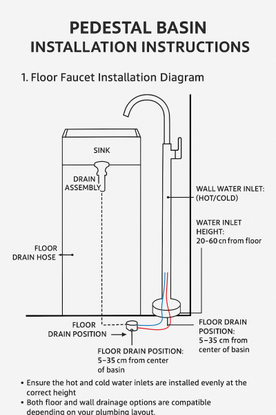 อ่างล้างหน้าแบบแท่นตั้งพื้นหินสังเคราะห์ StoneBlend™ รุ่น SS-5283C