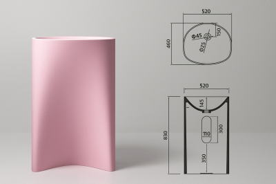 SS-5283C StoneBlend™ Artistic Solid Surface Pedestal Basin