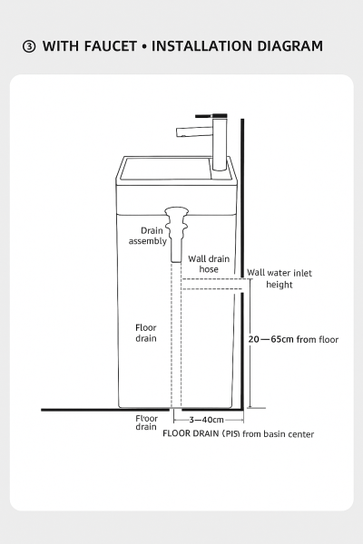 อ่างล้างหน้าแบบแท่นเรซิ่นใสทรงสี่เหลี่ยม LumiStone™ รุ่น RS-9042S