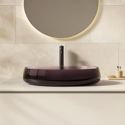 อ่างล้างหน้าเรซิ่นโปร่งใสแบบวางบนเคาน์เตอร์ LumiPure™ รุ่น RS-5812O