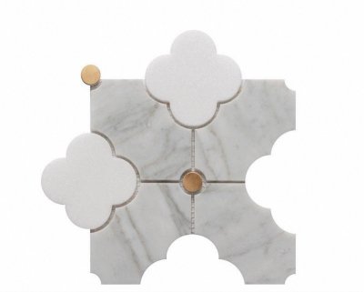Stone mosaic (White flower + Grey background) Stone mosaic (White flower + Grey background)