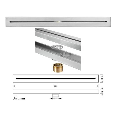 Linear Floor Drain + Chrome