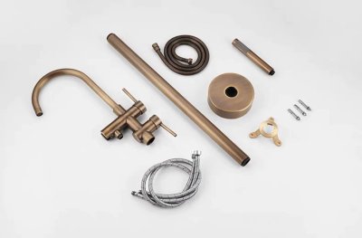 Floor Mounted Faucet + Antique Brass