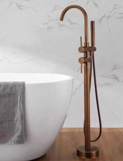 Floor Mounted Faucet + Antique Brass