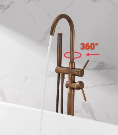 Floor Mounted Faucet + Antique Brass