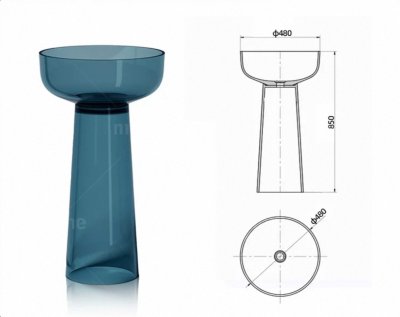 RS-4885T LumiStem™ Transparent Resin Pedestal Basin