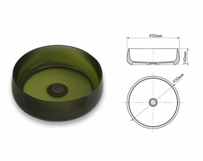 อ่างล้างหน้าเรซิ่นใสแบบวางบนเคาน์เตอร์ LumiBowl™ รุ่น RS-4514R