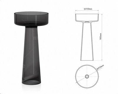 RS-4590R LumiCone™ Transparent Resin Pedestal Basin