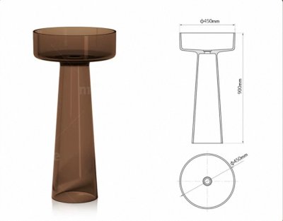 RS-4590R LumiCone™ Transparent Resin Pedestal Basin