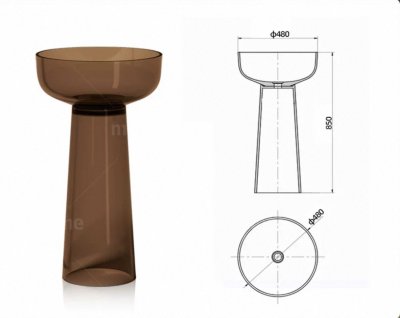 RS-4885T LumiStem™ Transparent Resin Pedestal Basin