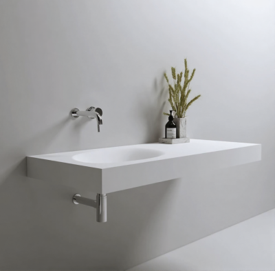 อ่างล้างหน้าหินสังเคราะห์แบบแขวนผนัง SlimStone™ รุ่น WB-1460SS