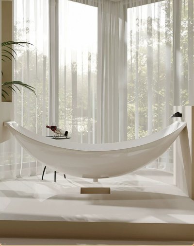 อ่างอาบน้ำทรงแขวนลอยแบบเปลใยแมงมุม AeroFloat™ รุ่น BT-1800AF