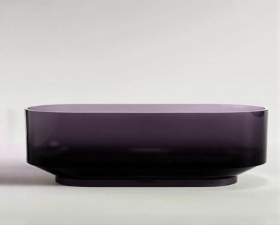 CR-17075 CrystalWave™ Transparent Resin Freestanding Bathtub