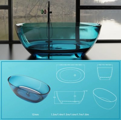 ลูมิสคัลป์™ อ่างอาบน้ำอะคริลิคใสทรงวงรี รุ่น K-8828