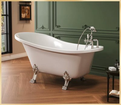 RegalClaw™ อ่างอาบน้ำขาสิงห์แบบวินเทจ ตั้งพื้นหรูหรา(รวมก๊อกน้ำ)
