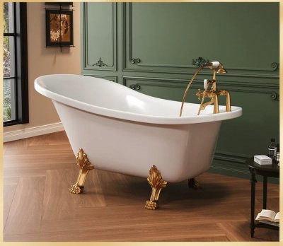 RegalClaw™ อ่างอาบน้ำขาสิงห์แบบวินเทจ ตั้งพื้นหรูหรา(รวมก๊อกน้ำ)