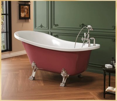 RegalClaw™ อ่างอาบน้ำขาสิงห์แบบวินเทจ ตั้งพื้นหรูหรา(รวมก๊อกน้ำ)