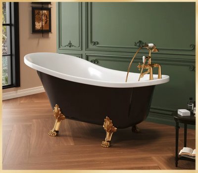 RegalClaw™ อ่างอาบน้ำขาสิงห์แบบวินเทจ ตั้งพื้นหรูหรา(รวมก๊อกน้ำ)