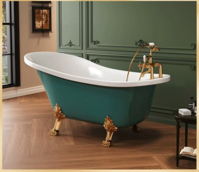 RegalClaw™ อ่างอาบน้ำขาสิงห์แบบวินเทจ ตั้งพื้นหรูหรา(รวมก๊อกน้ำ)