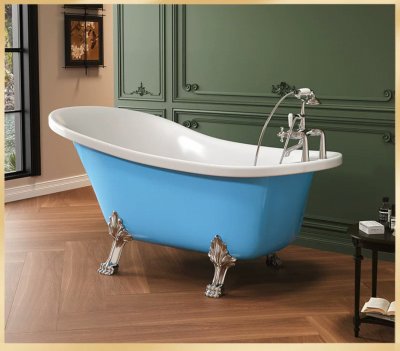 RegalClaw™ อ่างอาบน้ำขาสิงห์แบบวินเทจ ตั้งพื้นหรูหรา(รวมก๊อกน้ำ)