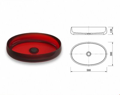 อ่างล้างหน้าเรซิ่นโปร่งใสแบบวางบนเคาน์เตอร์ LumiPure™ รุ่น RS-5812O