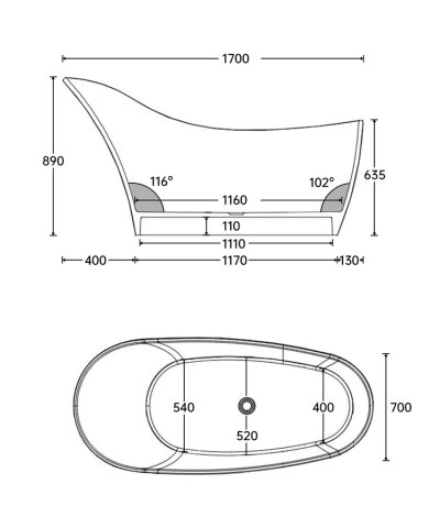 AmberFlow™ Transparent Freestanding Bathtub