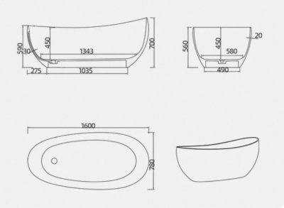 Nicoline™ MarbleStone Freestanding Bathtub