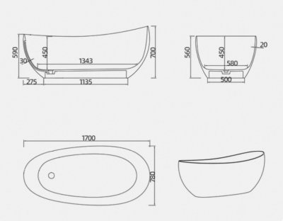 Nicoline™ MarbleStone Freestanding Bathtub